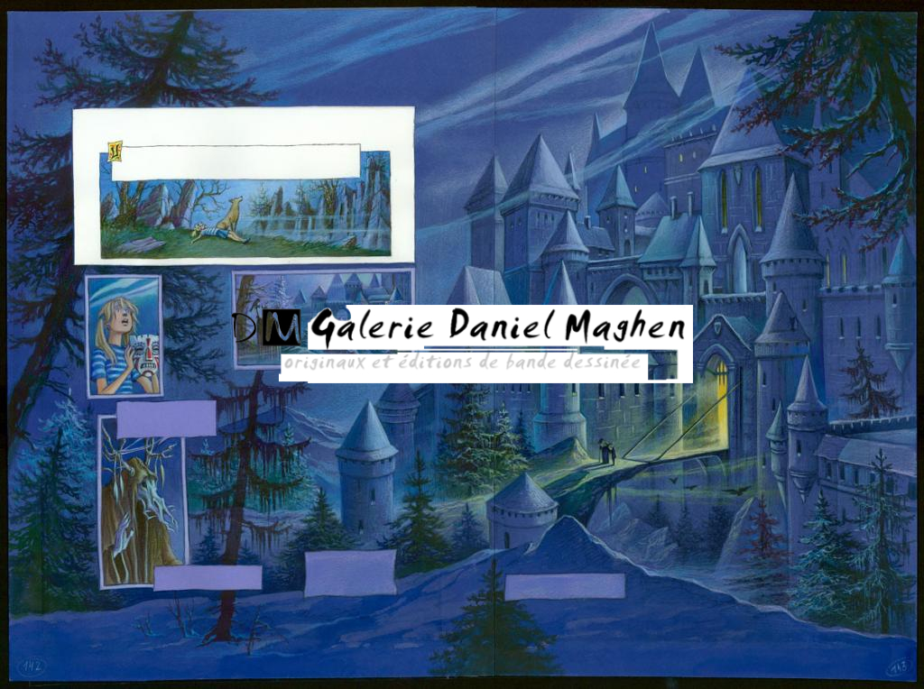 Planches originales - 142 et 143 - Florence Magnin - Encre de couleur et crayon de couleur sur papier - 2960