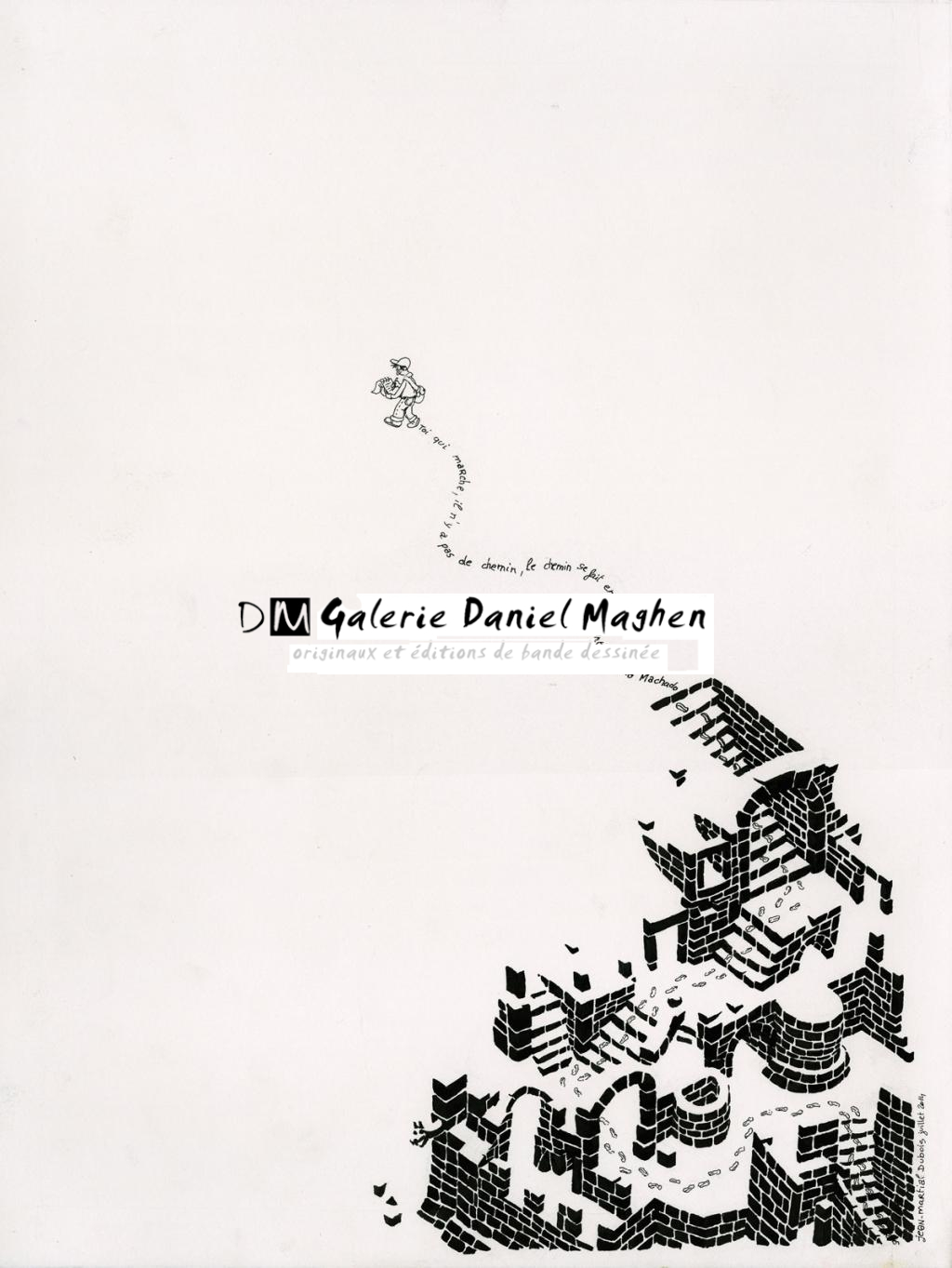 Illustration originale - Sur le chemin - Jean-Martial Dubois - Encre de Chine sur papier - 2962