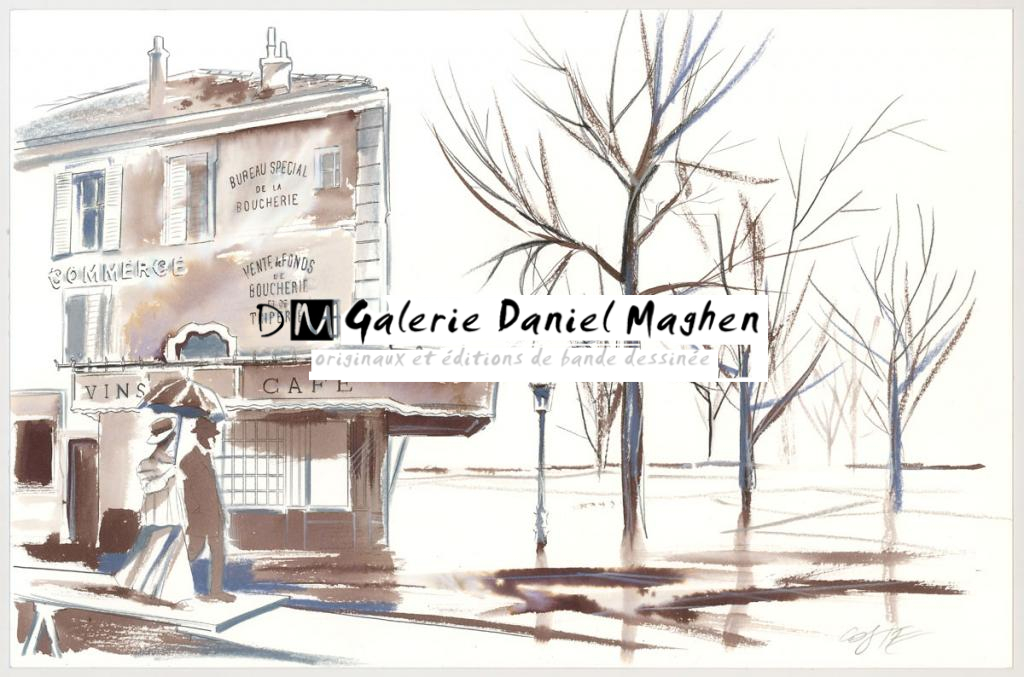 Illustration originale pour la double planche originale 68-68 - Xavier Coste - Technique mixte - 3066