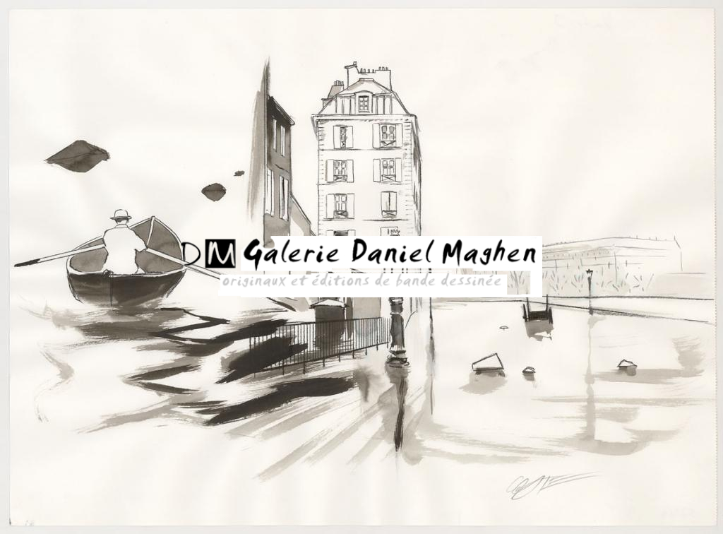 Illustration originale pour la planche 9 - Xavier Coste - Technique mixte - 3069