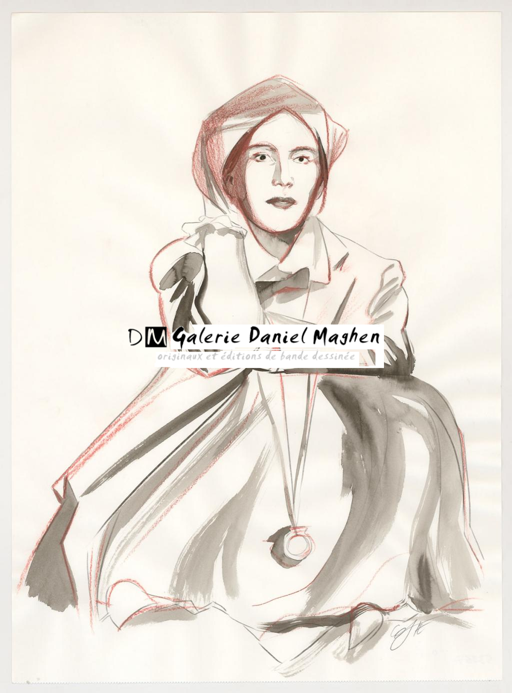 Illustration originale pour la planche 13 - Xavier Coste - Technique mixte - 3071