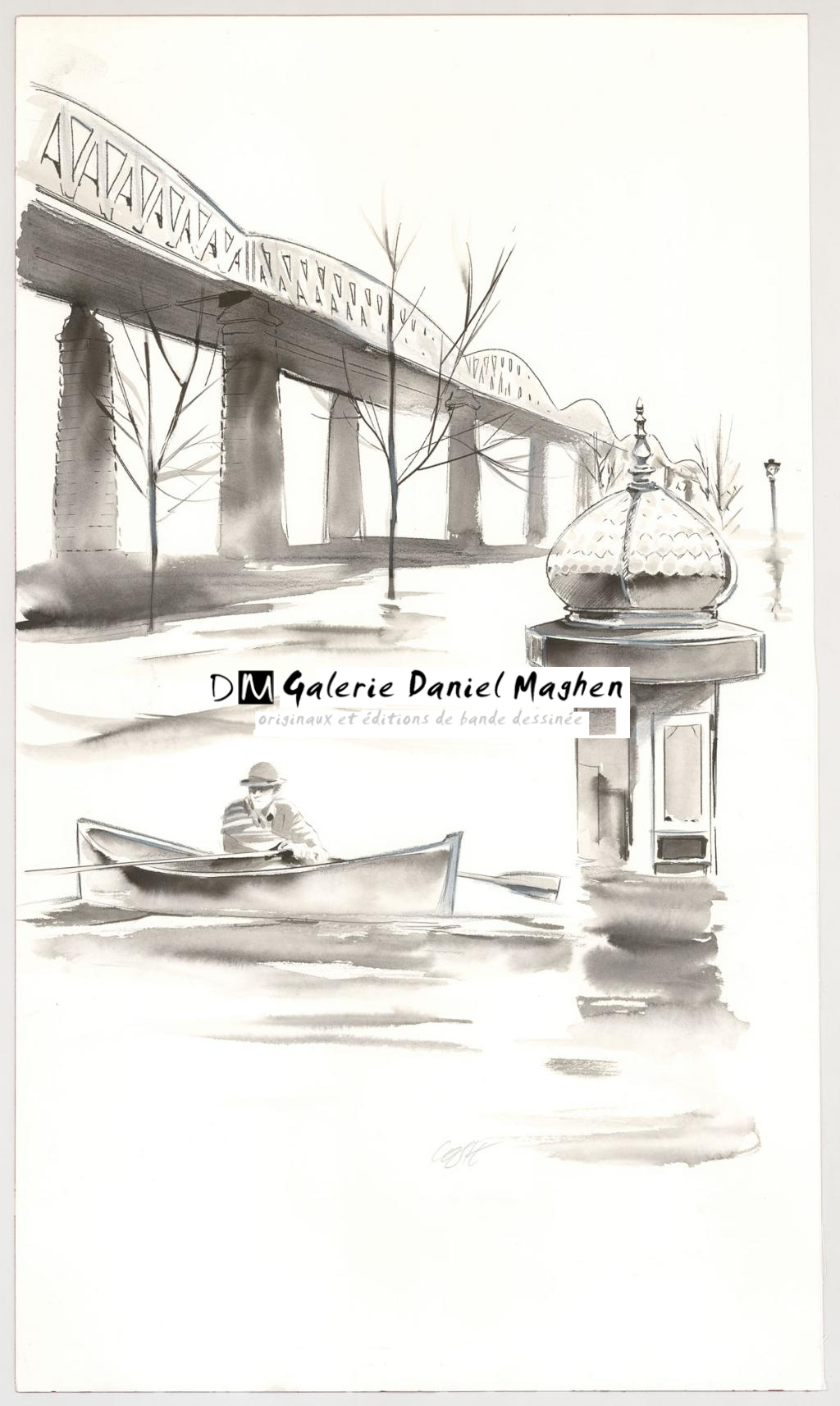 Illustration originale pour la planche 1 - Xavier Coste - Technique mixte - 3073