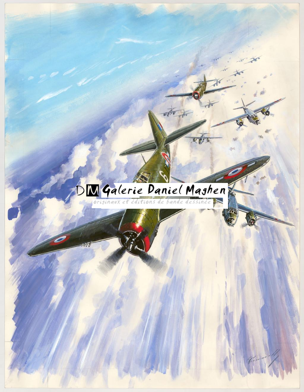 illustration originale intitulée "P47 French - Lucio Perinotto - Acrylique sur papier - 3055