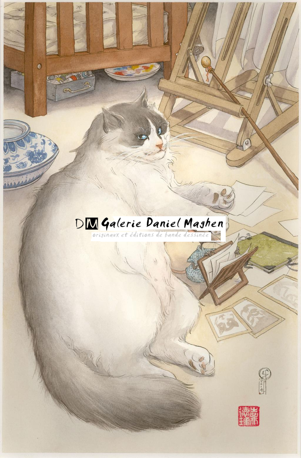 illustration originale - L'inventaire - Frédéric Saurel - Aquarelle et encre de Chine sur papier - 3162