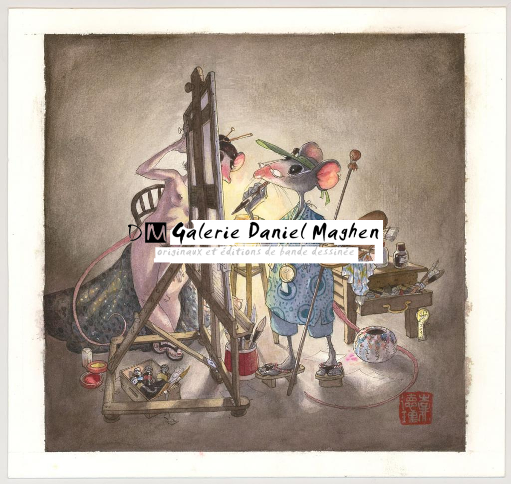 illustration originale - boulot boulot - Frédéric Saurel - Aquarelle et encre de Chine sur papier - 3164