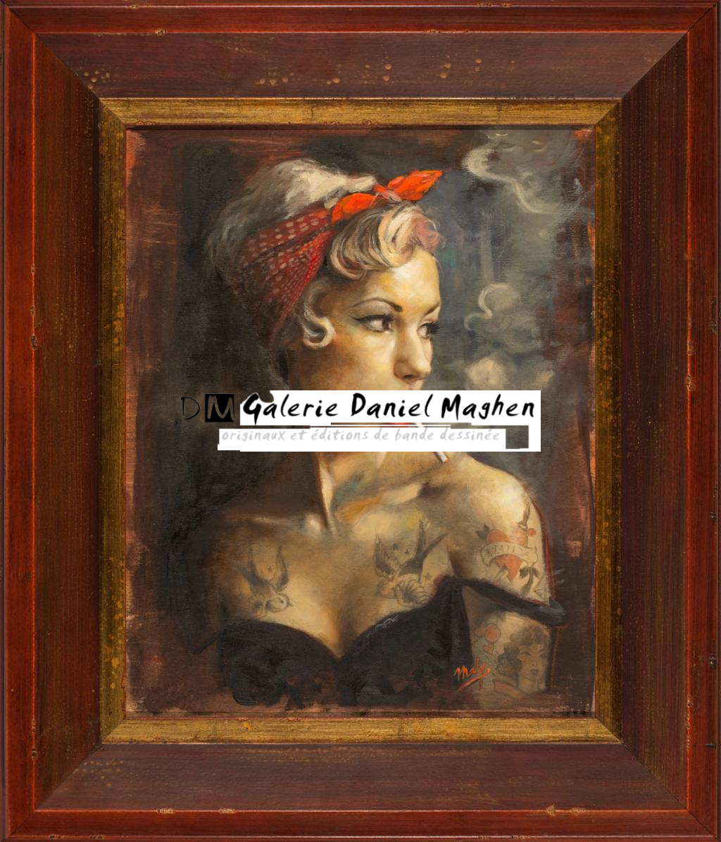 Peinture intitulée ?I love Wanda - Maly Siri - Huile sur bois - 3087