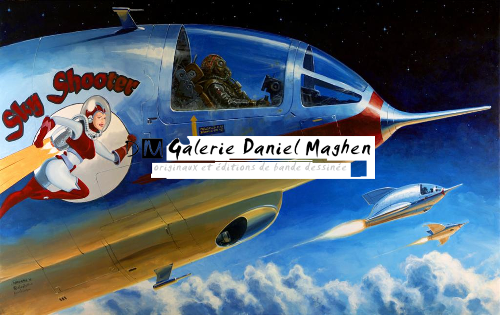 Fresque réalisée par les  3 auteurs durant Geekopolis - Étant donné la taille de la peinture les frais de port seront déterminés par l'adresse de livraison - Manchu, Delval, De Lartig - Acrylique sur toile - 5080