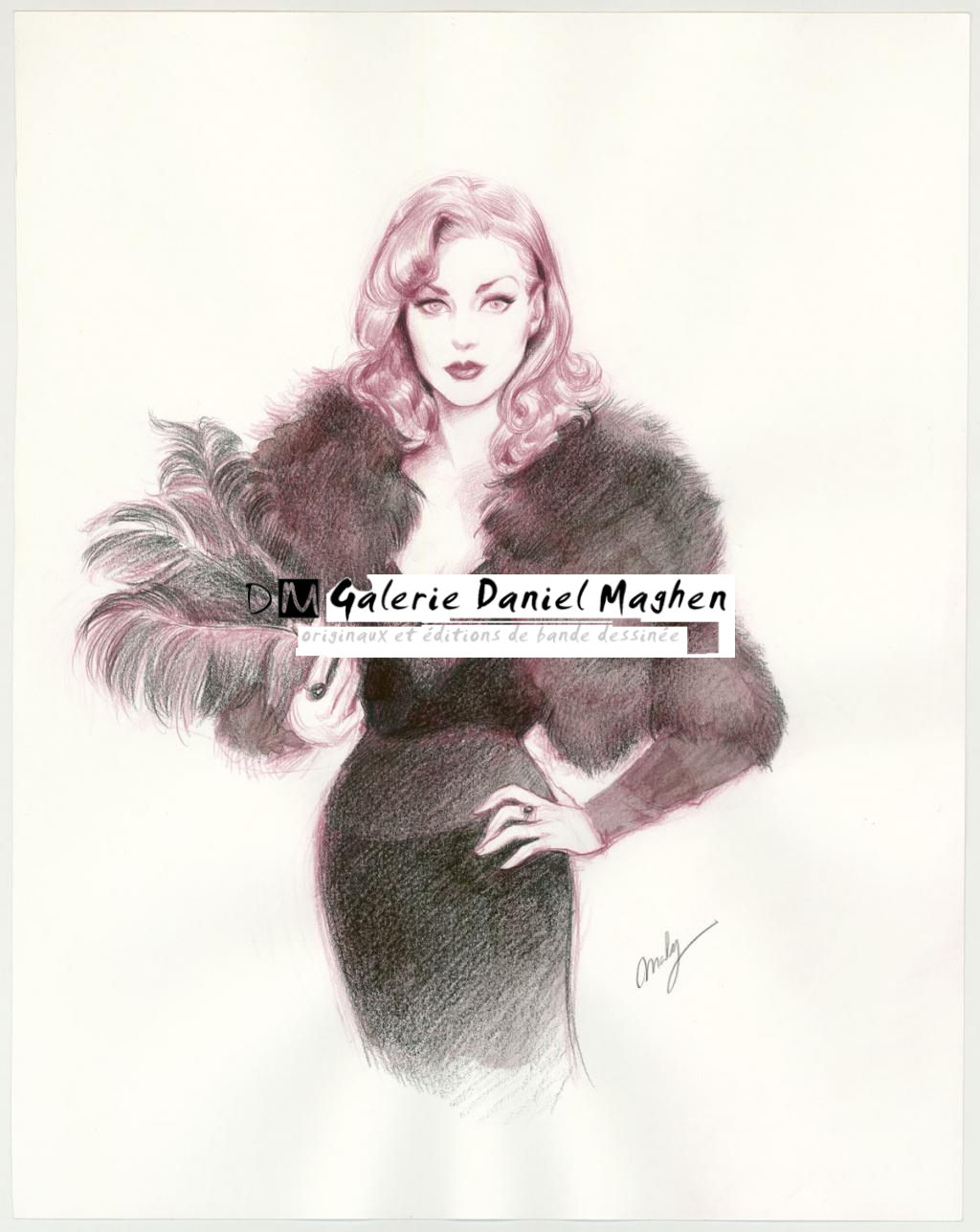 Illustration originale intitulée "Ivana Greta : like a warrior - Maly Siri - Crayon sur papier - 3090