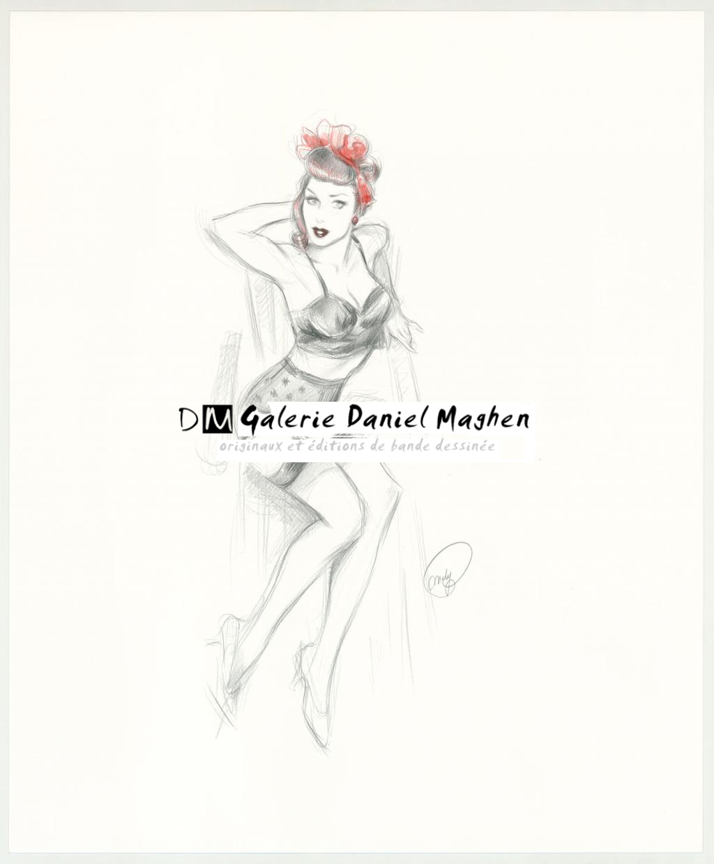 Illustration originale intitulée "Caroline - Maly Siri - Crayon sur papier - 3093