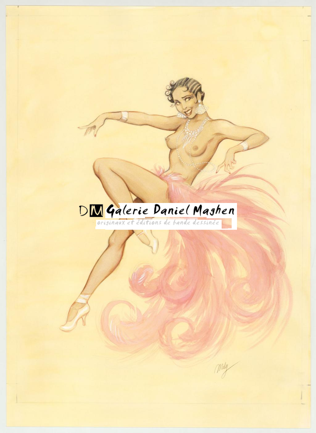 illustration originale intitulée "Josephine - Maly Siri - Aquarelle sur papier - 3115