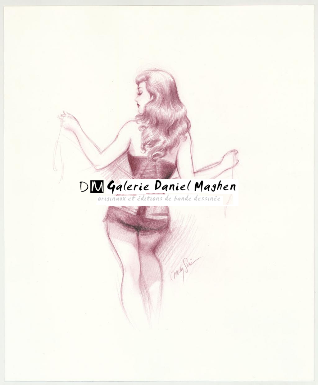 Illustration originale intitulée "Délacée - Maly Siri - Crayon sur papier - 3121