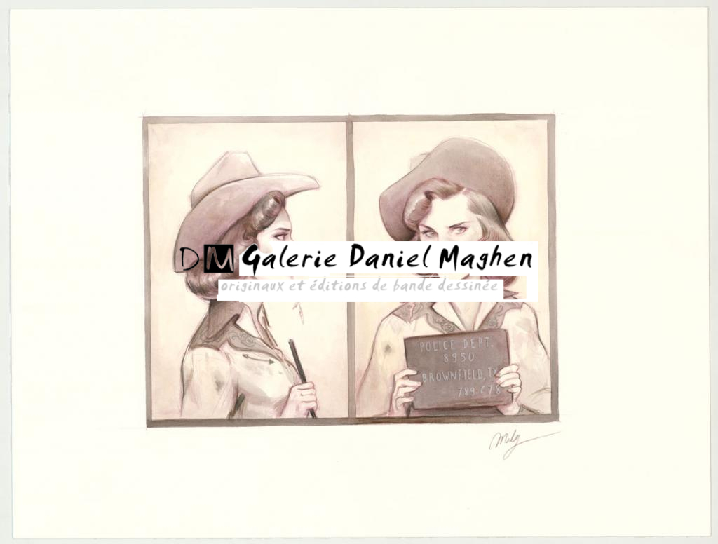 Illustration originale intitulée "Zippoletta - Maly Siri - Aquarelle et crayon sur papier - 3125