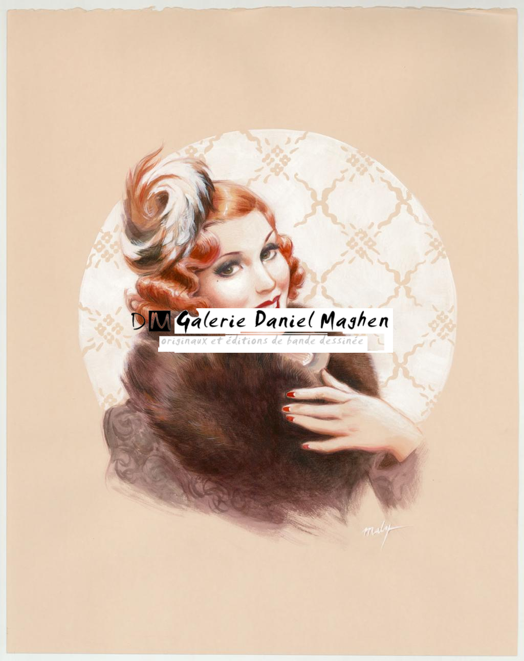 Illustration originale intitulée "Roxie - Maly Siri - Aquarelle, gouache et crayon sur papier - 3135