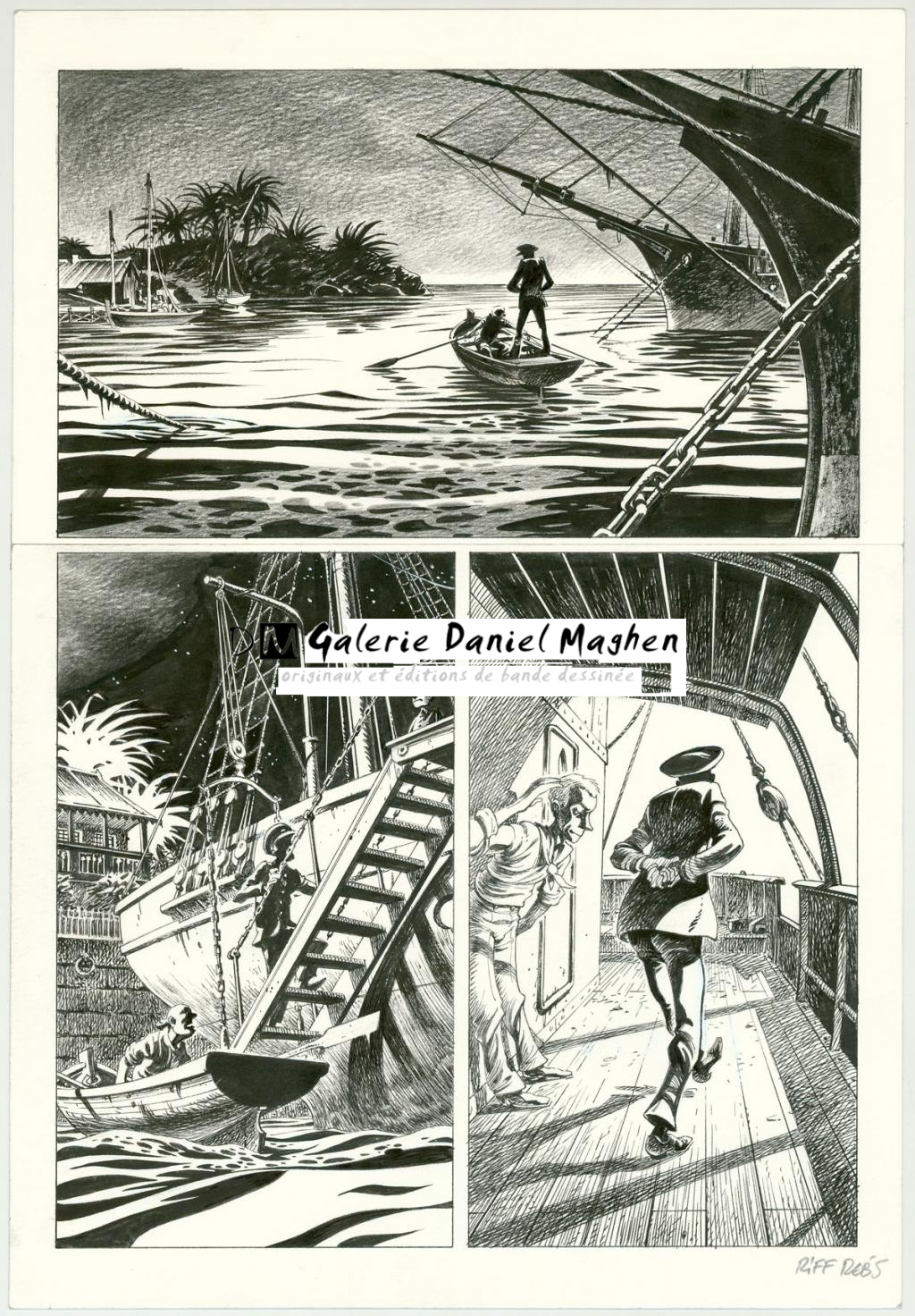 Planche originale, Un sourire - Riff Reb's - Encre de Chine et pastel sur papier - 6323