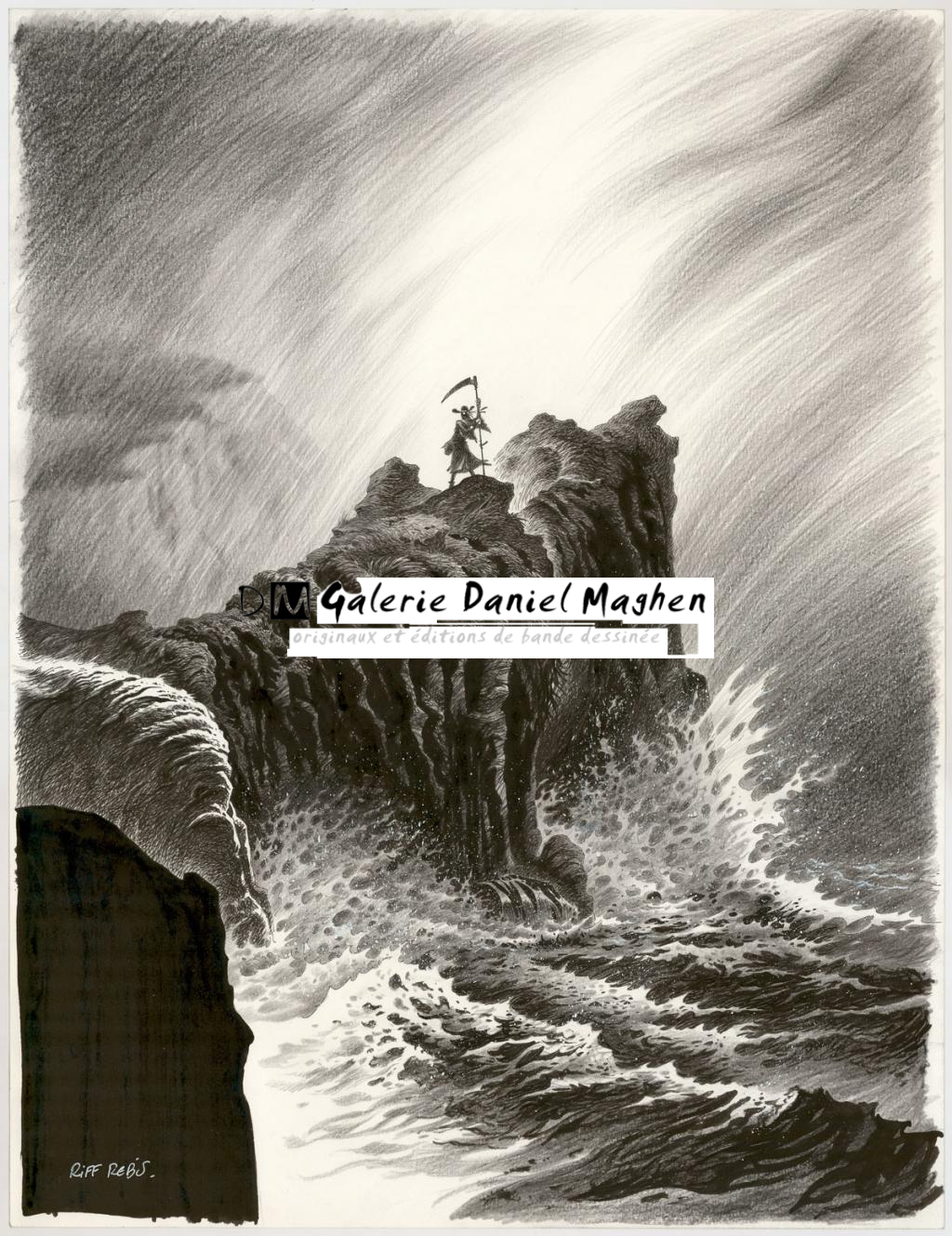 illustration originale utilisée pour l'affiche du festival de Brest - Riff Reb's - Encre de Chine, pastel, acrylique sur papier - 6324