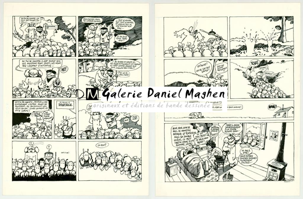 histoire complète en 2 planches originales - F'murr - Encre de Chine sur papier - 5587