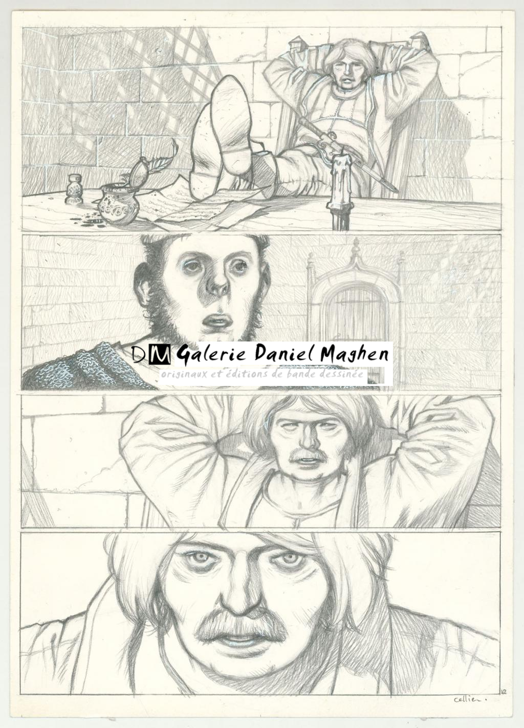 Planche originale et son calque de texte - Jean-François Cellier - Acrylique sur papier - 3227