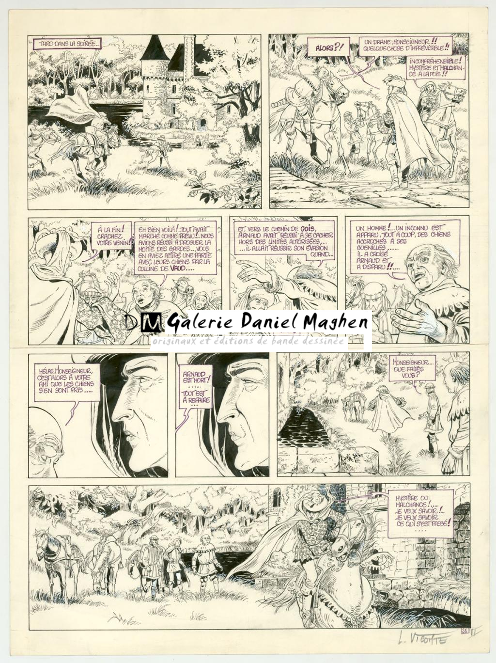 Planche originale (retouches au correcteur blanc, retouches et texte au feutre) - Laurent Vicomte - Encre de Chine sur papier - 3353