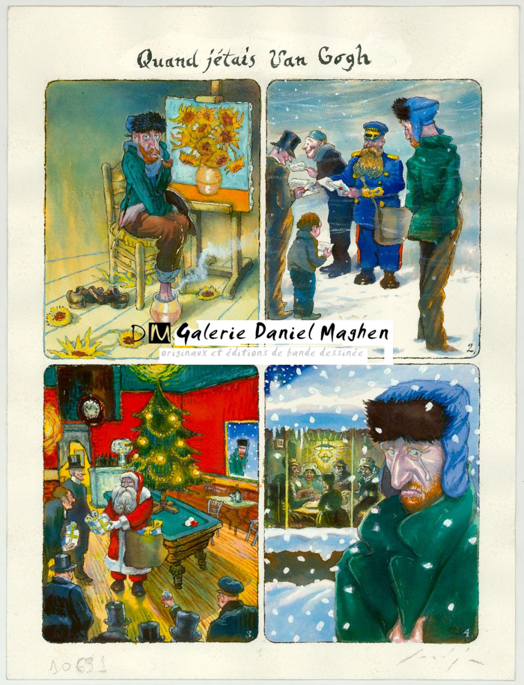 Planche inédite Van Gogh - Weihmachts-Märcken - Gradimir Smudja - Aquarelle et gouache sur papier - 3229