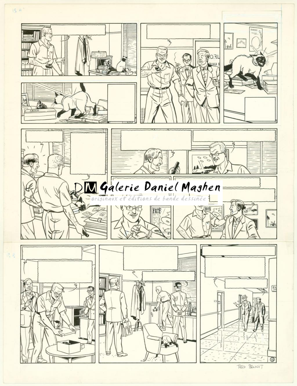 Planche originale - Ted Benoit - Encre de Chine et crayon bleu sur papier - 3747