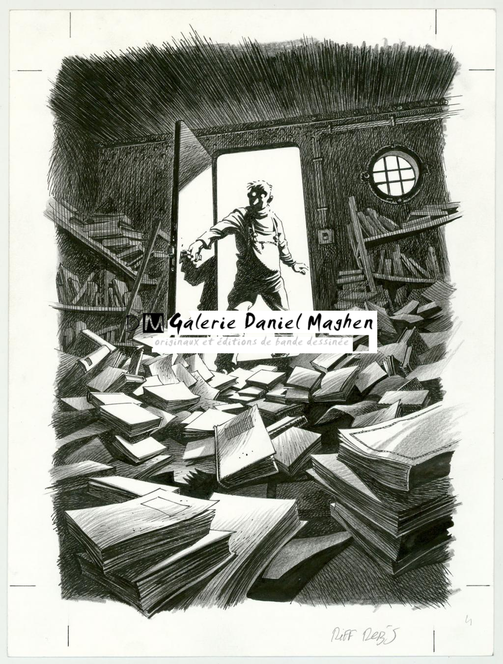 Illustration originale - Riff Reb's - Encre de Chine, pastel, acrylique sur papier - 6284