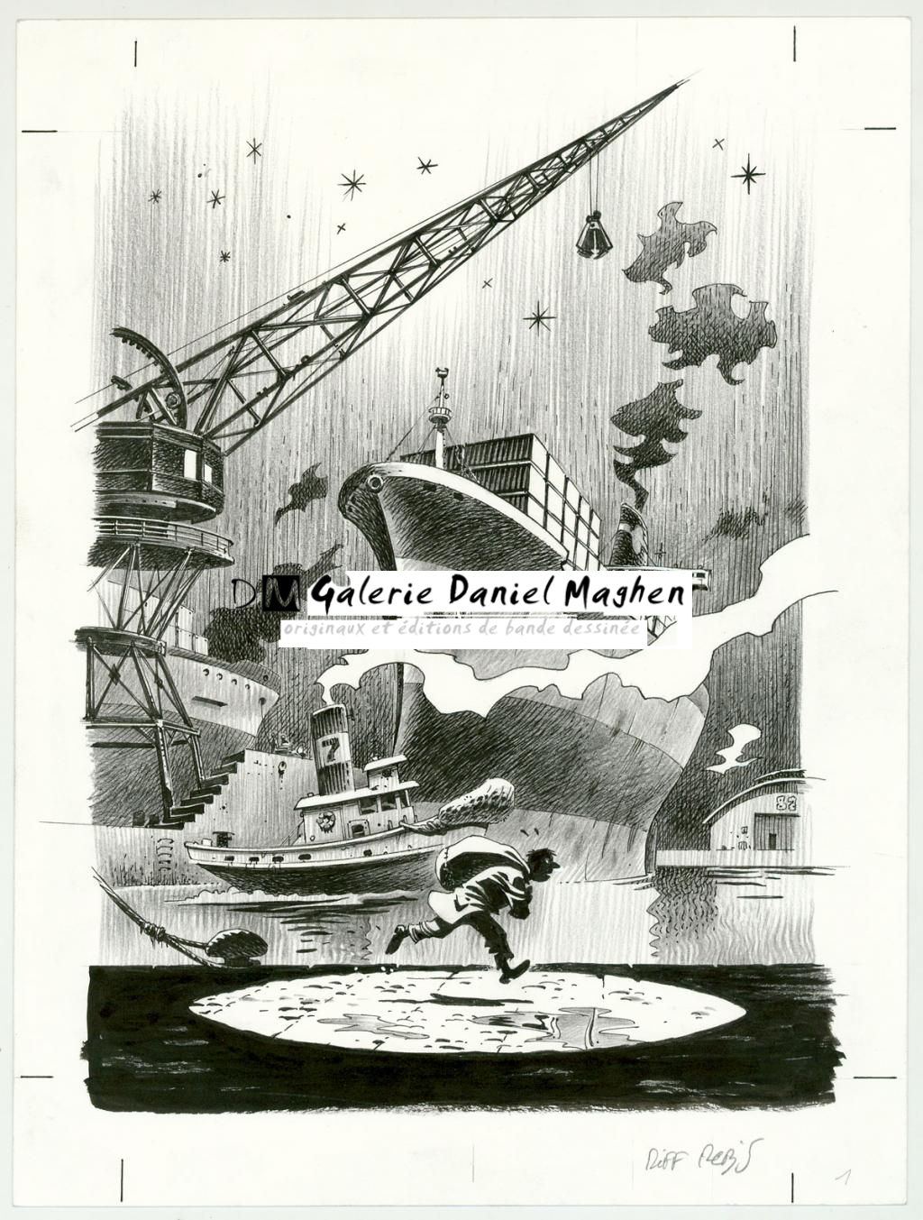 Illustration originale - Riff Reb's - Encre de Chine, pastel, acrylique sur papier - 6458