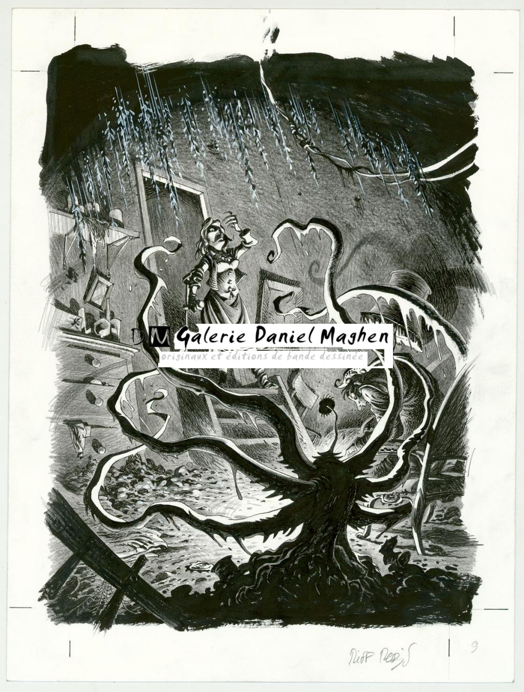 Illustration originale - Riff Reb's - Encre de Chine, pastel, acrylique sur papier - 6286