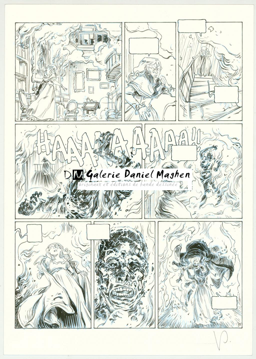 Planche originale - Virginie Augustin - Encre de Chine et rehauts de gouache blanche sur p - 3296