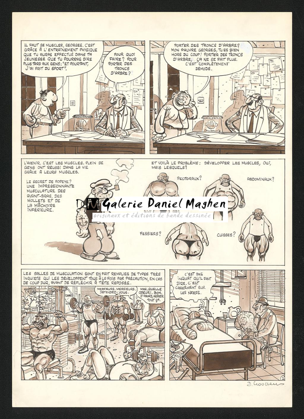 Planche originale n°2 de l'histoire La forme - Daniel Goossens - Encre de Chine et lavis sur papier - 5225