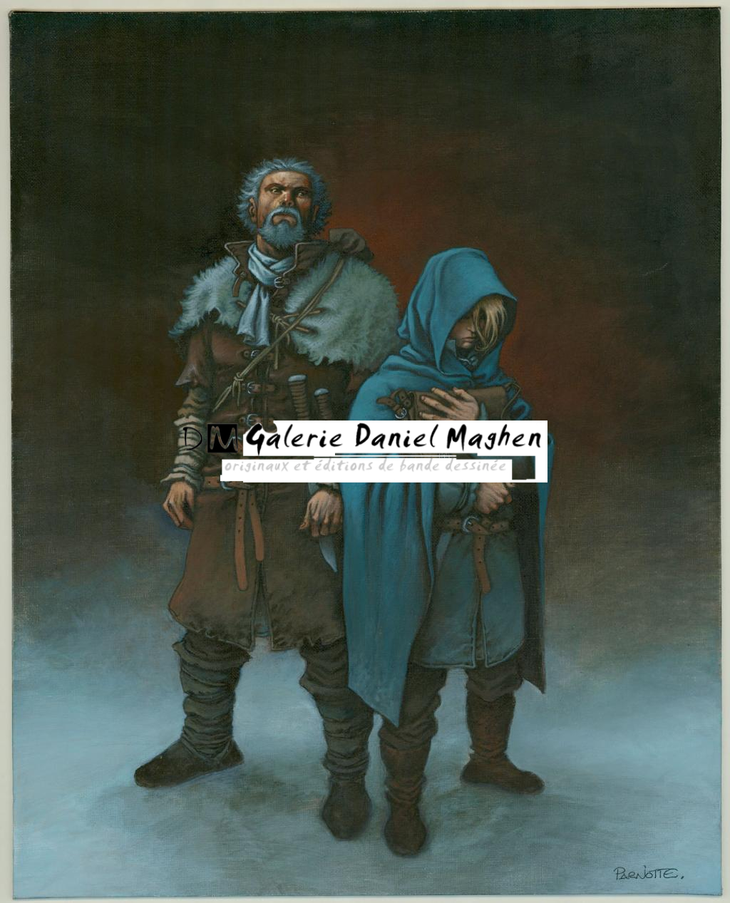 Illustration originale, Hans et Casper - Joël Parnotte - Acrylique sur toile (marouflé sur carton) - 5125