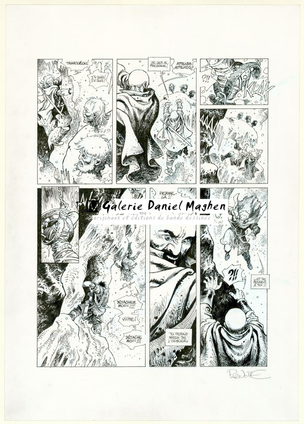 Planche originale n°59, rustines en cases 4 et 7 - Joël Parnotte - Encre de Chine sur papier - 3843