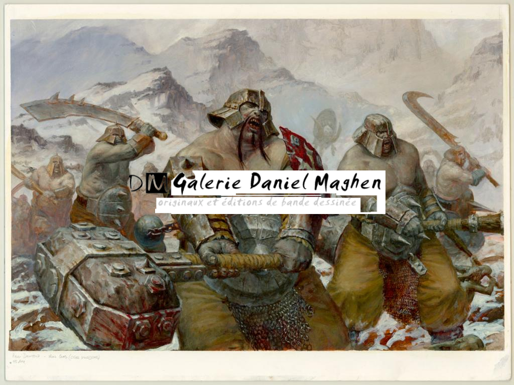 Illustration originale, "Iron Guts - Ogre Kingdom - Paul Dainton - Acrylique et encre de Chine sur papier - 3301