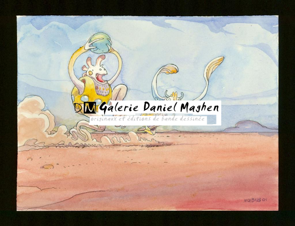 Illustration originale - Moebius - Aquarelle et encre de Chine sur papier - 3458