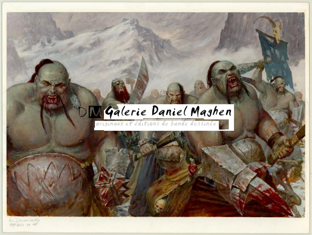 Illustration originale, "Ogre bulls - Paul Dainton - Acrylique et encre de Chine sur papier - 3300