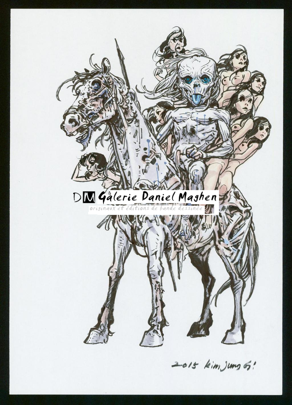 Illustration originale - Kim Jung Gi - Encre de Chine et encre de couleur sur papier - 4798