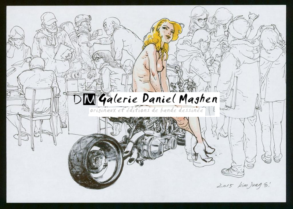 Illustration originale - Kim Jung Gi - Encre de Chine et encre de couleur sur papier - 4797