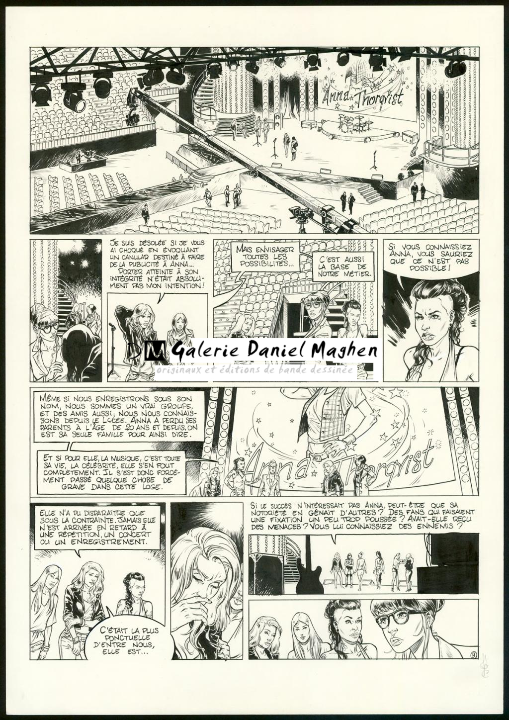 planche originale n°9 - Jean Charles Poupard - Encre de Chine et gouache blanche - 3346