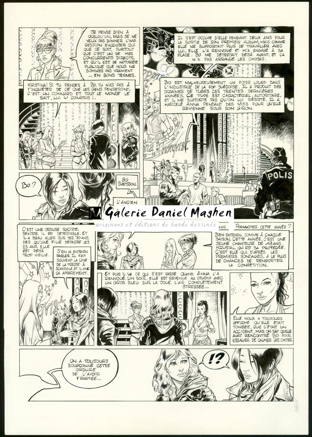 planche originale n°10 - Jean Charles Poupard - Encre de Chine et gouache blanche - 3345