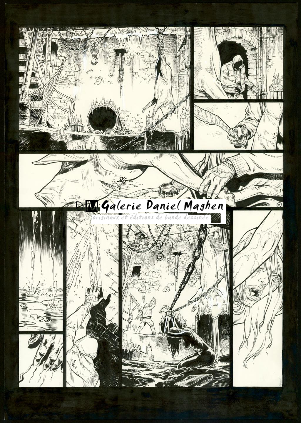 planche originale n°11 - Jean Charles Poupard - Encre de Chine et gouache blanche - 3344