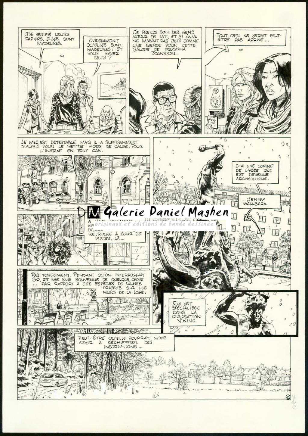 planche originale n°15 - Jean Charles Poupard - Encre de Chine et gouache blanche - 3343