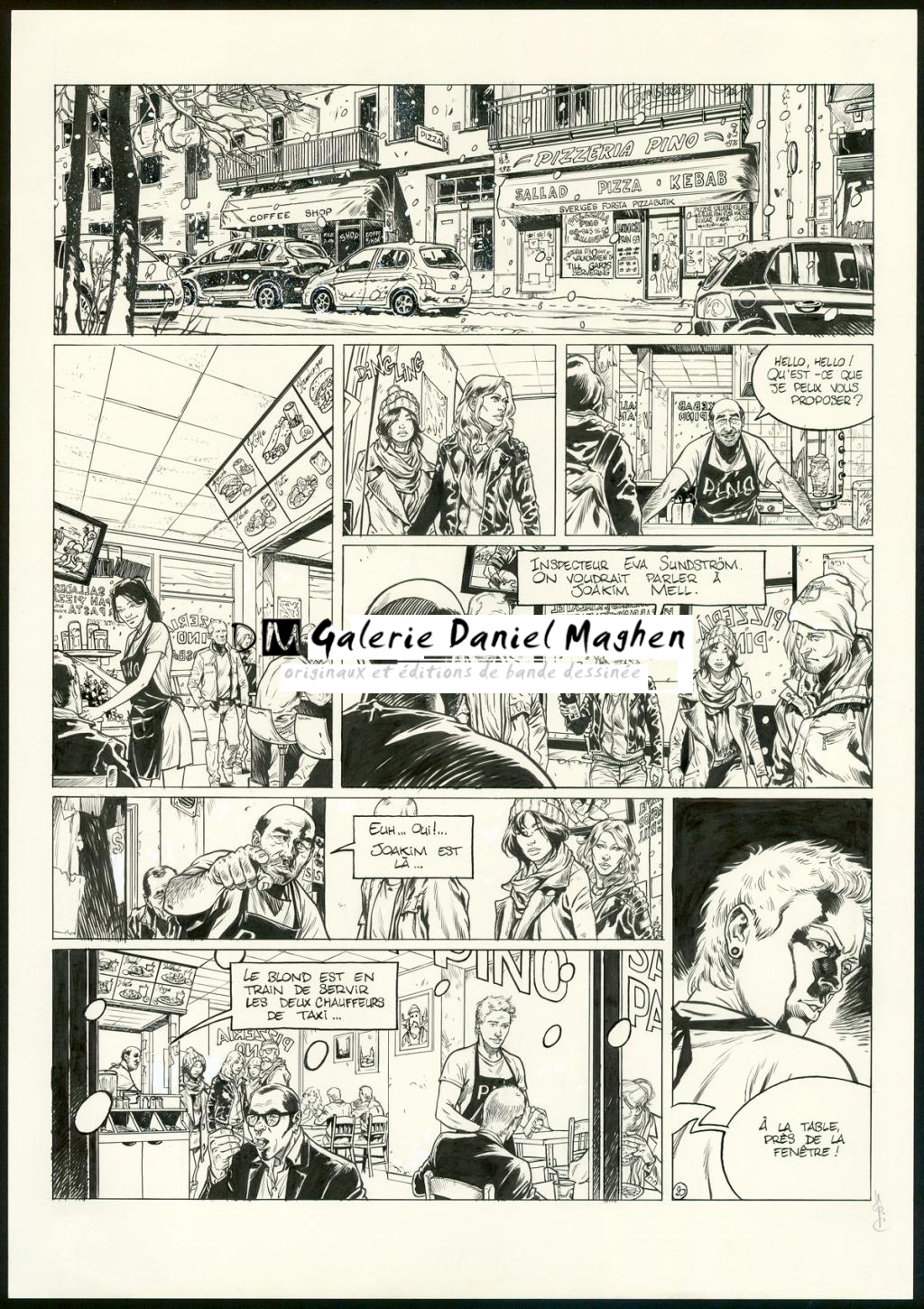 planche originale n°20 - Jean Charles Poupard - Encre de Chine et gouache blanche - 3341