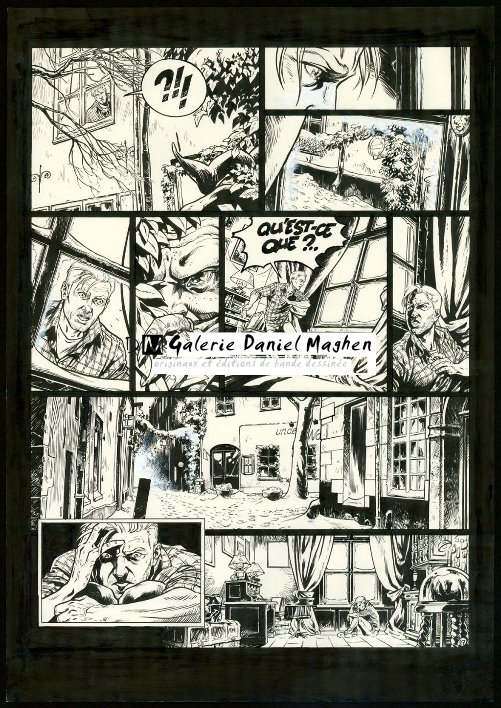 planche originale n°27 - Jean Charles Poupard - Encre de Chine et gouache blanche - 3366
