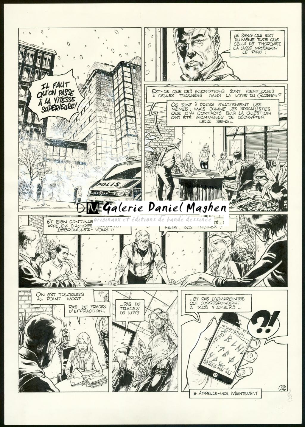 planche originale n°32 - Jean Charles Poupard - Encre de Chine et gouache blanche - 3365