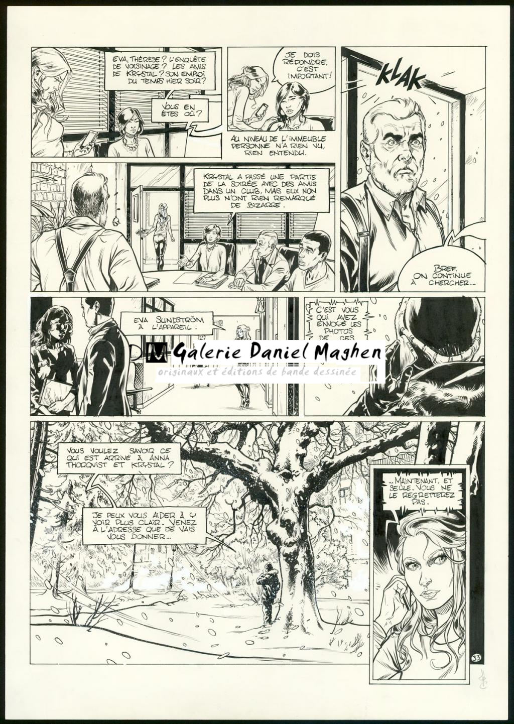 planche originale n°33 - Jean Charles Poupard - Encre de Chine et gouache blanche - 3340