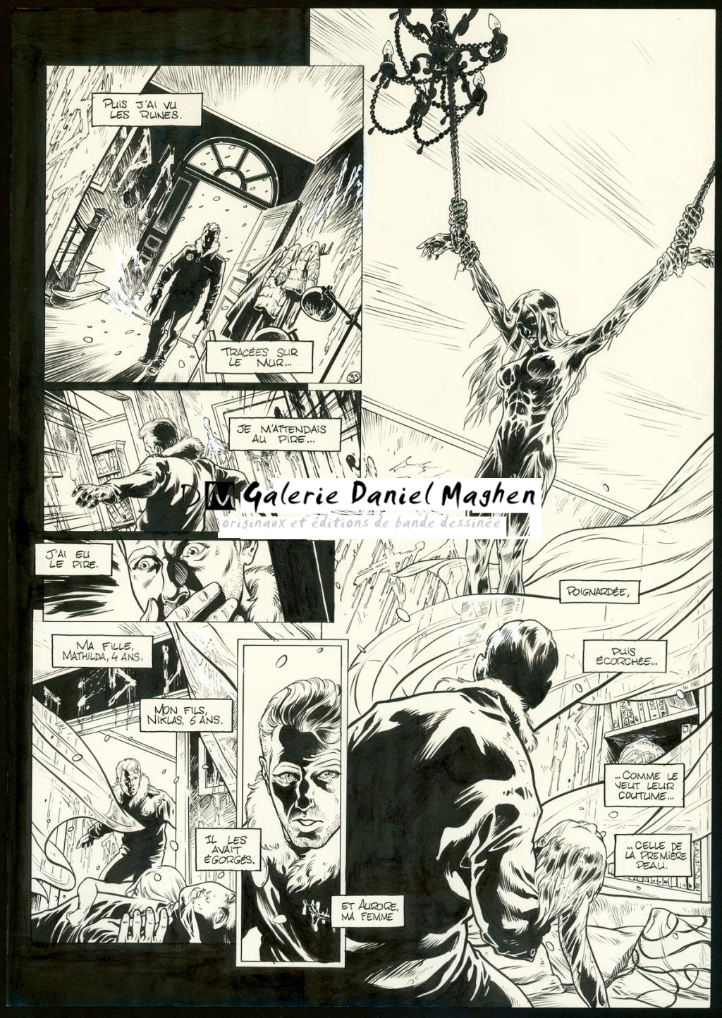 planche originale n°35 - Jean Charles Poupard - Encre de Chine et gouache blanche - 3338