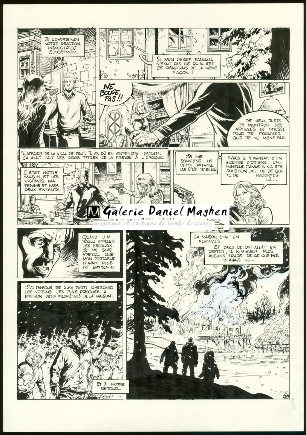 planche originale n°37 - Jean Charles Poupard - Encre de Chine et gouache blanche - 3337