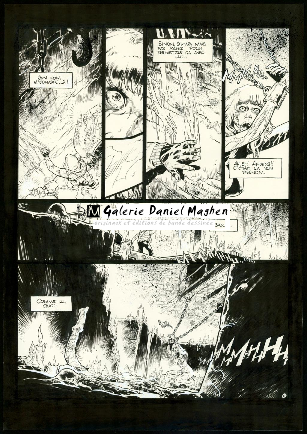 planche originale n°41 - Jean Charles Poupard - Encre de Chine et gouache blanche - 3336