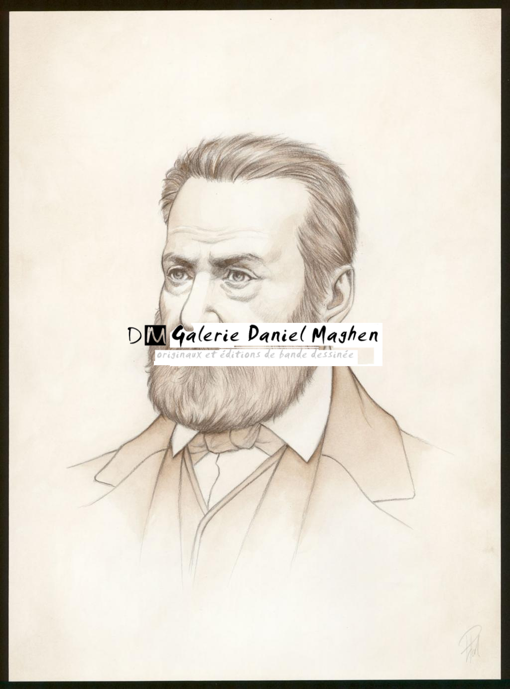 Illustration originale 31 - Portrait - Laurent Paturaud - Encre acrylique - 3384