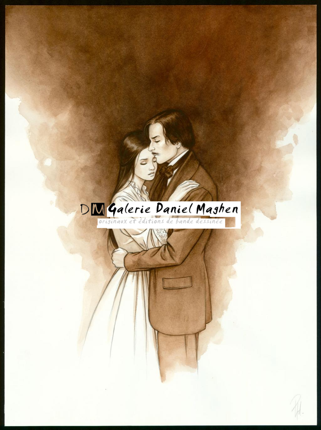 Illustration originale 26 - Léopoldine et Charles - Laurent Paturaud - Aquarelle et crayon de couleur sur papier - 3375