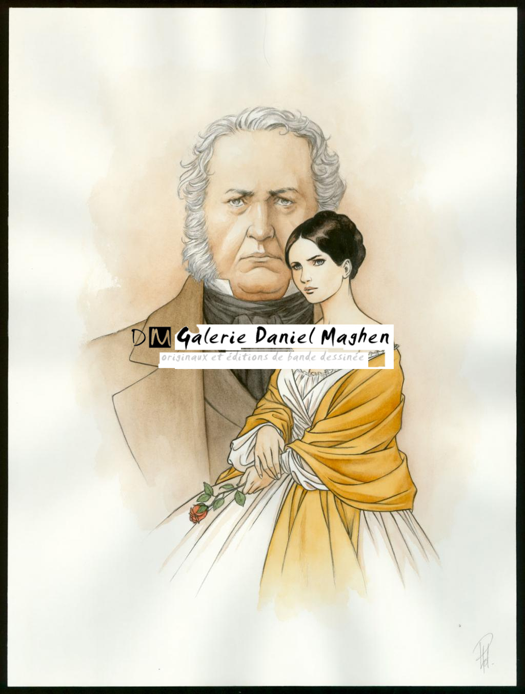 Illustration originale 20 - Léopoldine et Armand - Laurent Paturaud - Aquarelle et crayon de couleur sur papier - 3407